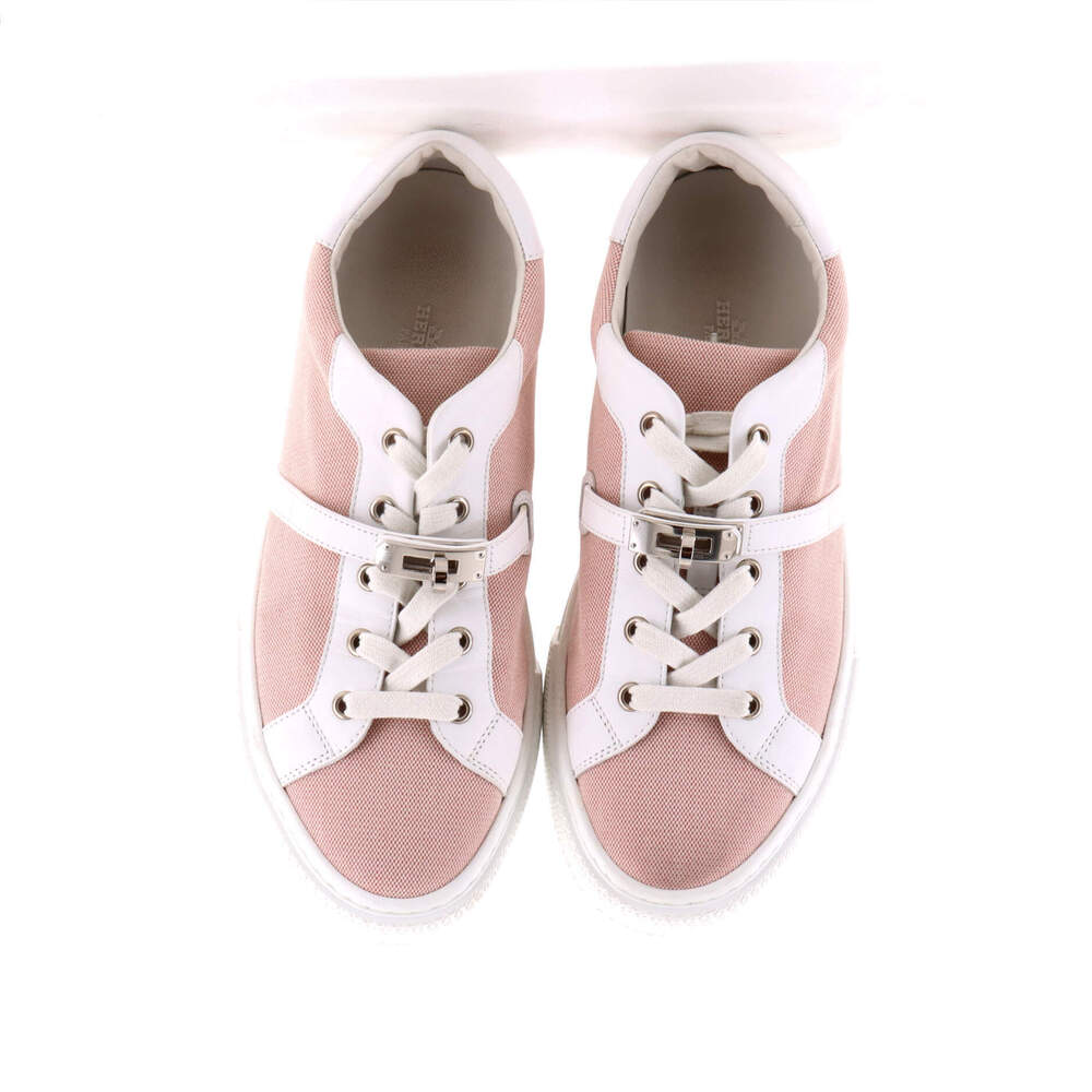 Hermes Women's Day Sneakers Leather and Canvas - Picture 2 of 6